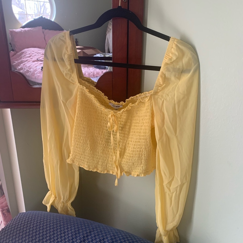 Brand new!! Yellow off the shoulder top